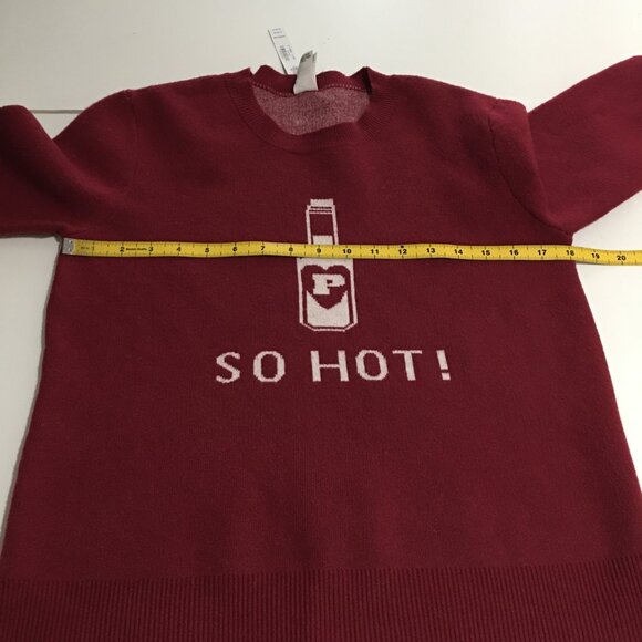 Pink Victoria Secret Sweater Women Small Red Crewneck NWT $69.95 - Picture 6 of 7